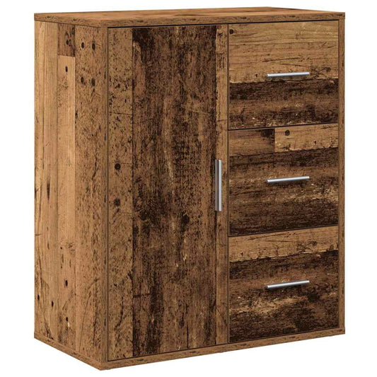 Aparador Moderno HKH de Madera Procesada con 1 Puerta y 3 Cajones - Madera Antigua