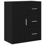 HKH Aparador Moderno de Madera Procesada con 1 Puerta y 3 Cajones - Roble Negro