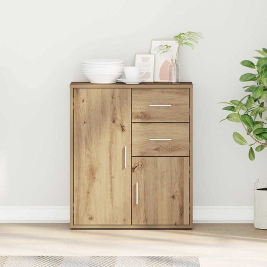 HKH Aparador Moderno de Madera Procesada con 2 Puertas y 2 Cajones - Roble Artesanal