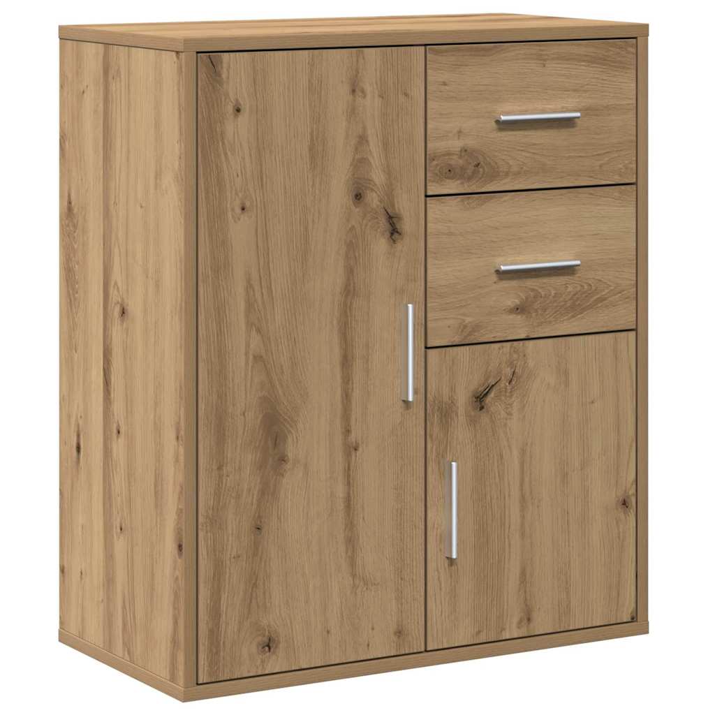 HKH Aparador Moderno de Madera Procesada con 2 Puertas y 2 Cajones - Roble Artesanal