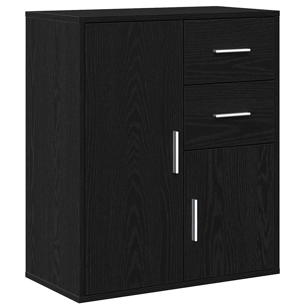 HKH Aparador Moderno de Madera Procesada con 2 Puertas y 2 Cajones - Roble Negro