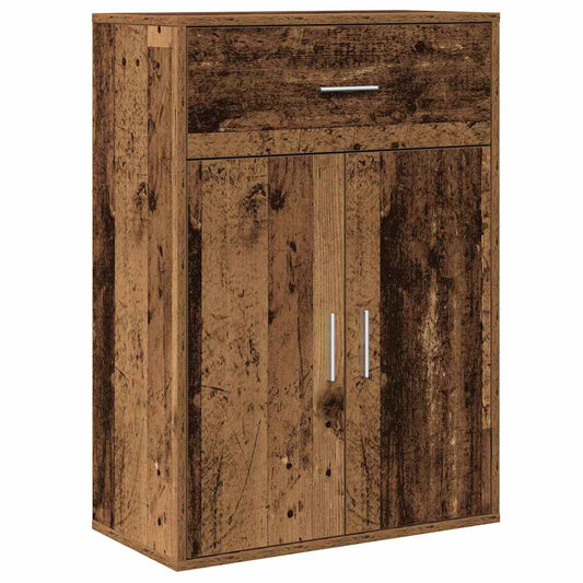 Aparador clásico HKH de madera manufacturada con 2 puertas y 1 cajón - Madera antigua