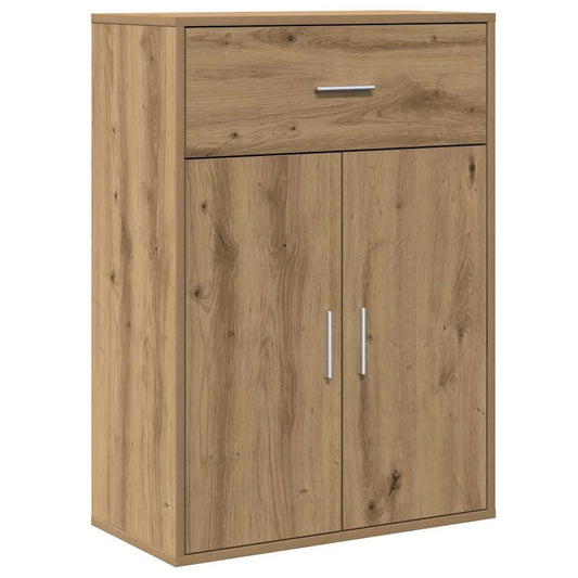 Aparador clásico HKH de madera procesada con 2 puertas y 1 cajón - Roble artesanal