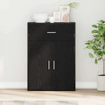 HKH Aparador Clásico en Madera Procesada con 2 Puertas y 1 Cajón - Roble Negro