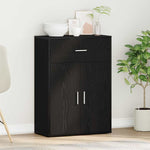 HKH Aparador Clásico en Madera Procesada con 2 Puertas y 1 Cajón - Roble Negro