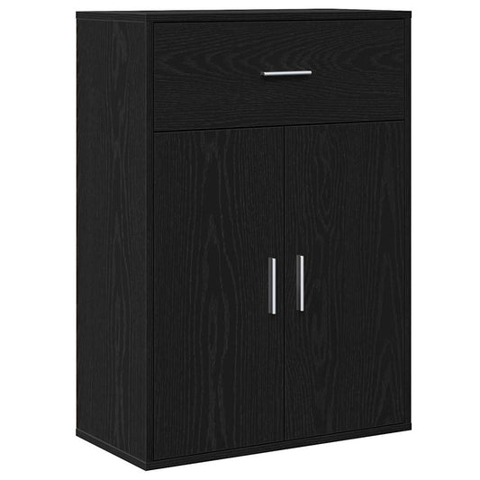 HKH Aparador Clásico en Madera Procesada con 2 Puertas y 1 Cajón - Roble Negro