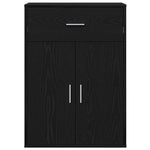 HKH Aparador Clásico en Madera Procesada con 2 Puertas y 1 Cajón - Roble Negro