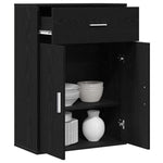 HKH Aparador Clásico en Madera Procesada con 2 Puertas y 1 Cajón - Roble Negro