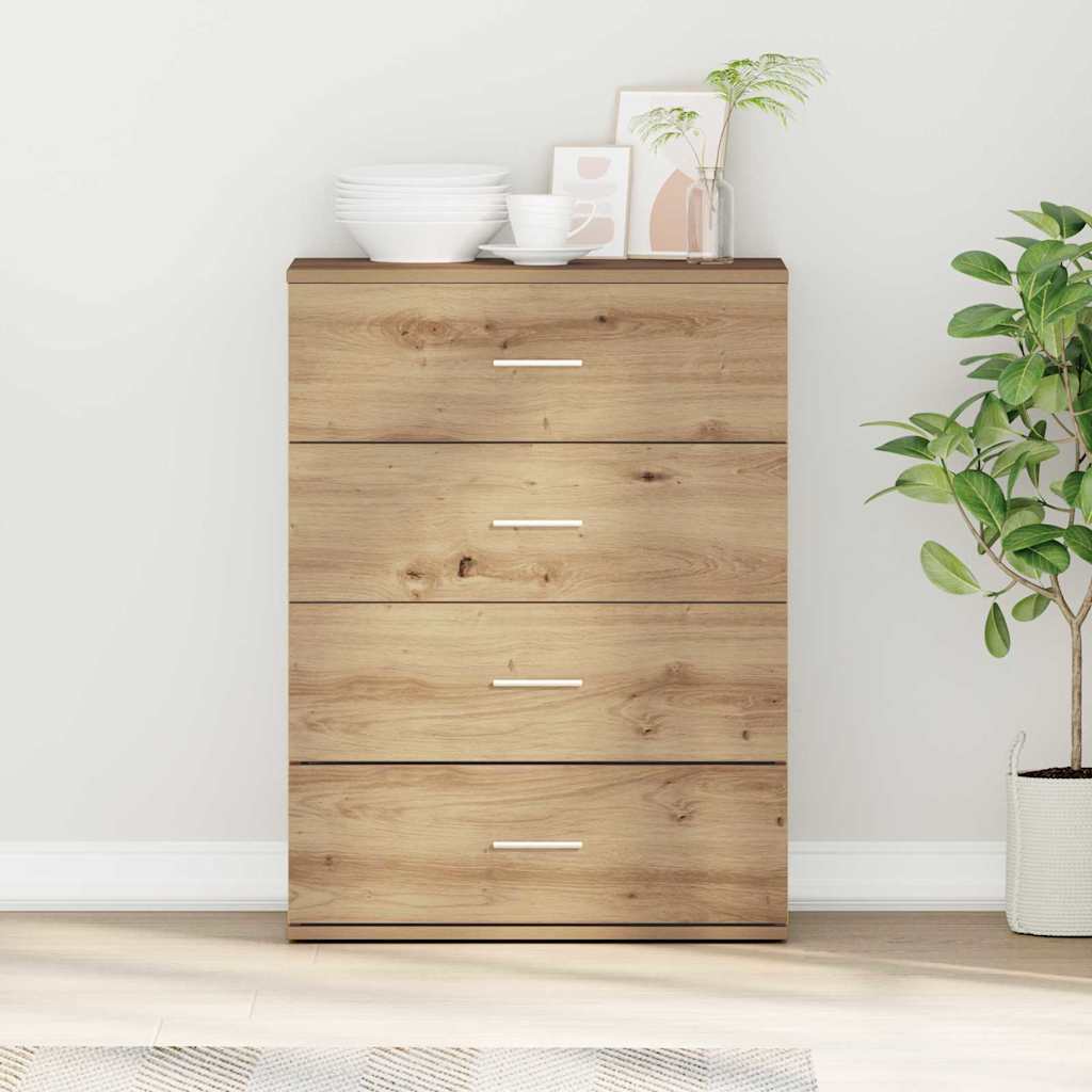 HKH Aparador Moderno de Madera Procesada con 4 Cajones - Roble Artesanal