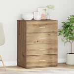 HKH Aparador Moderno de Madera Procesada con 4 Cajones - Roble Artesanal