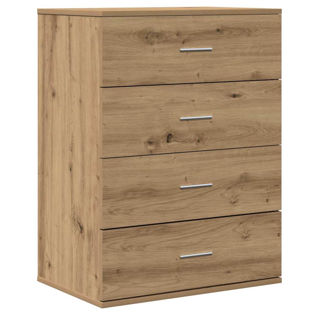 HKH Aparador Moderno de Madera Procesada con 4 Cajones - Roble Artesanal