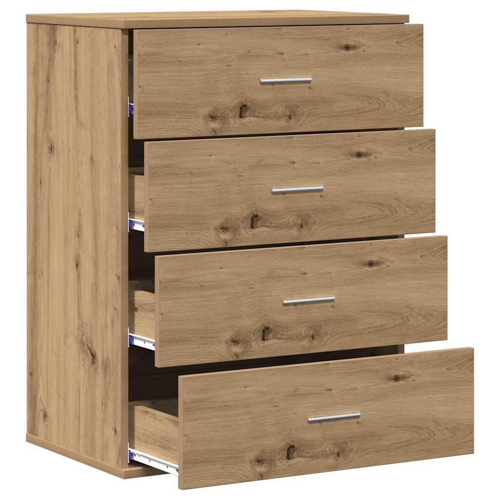 HKH Aparador Moderno de Madera Procesada con 4 Cajones - Roble Artesanal