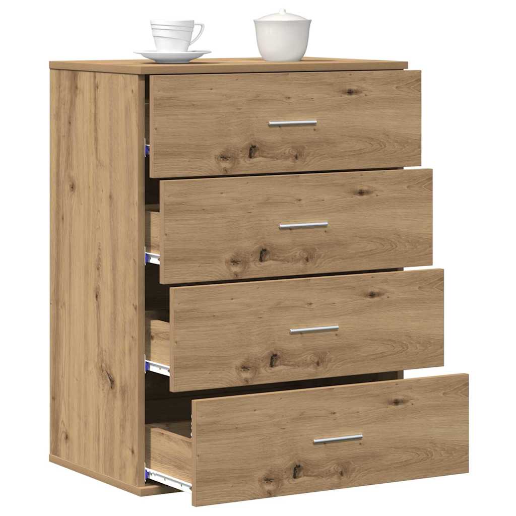 HKH Aparador Moderno de Madera Procesada con 4 Cajones - Roble Artesanal