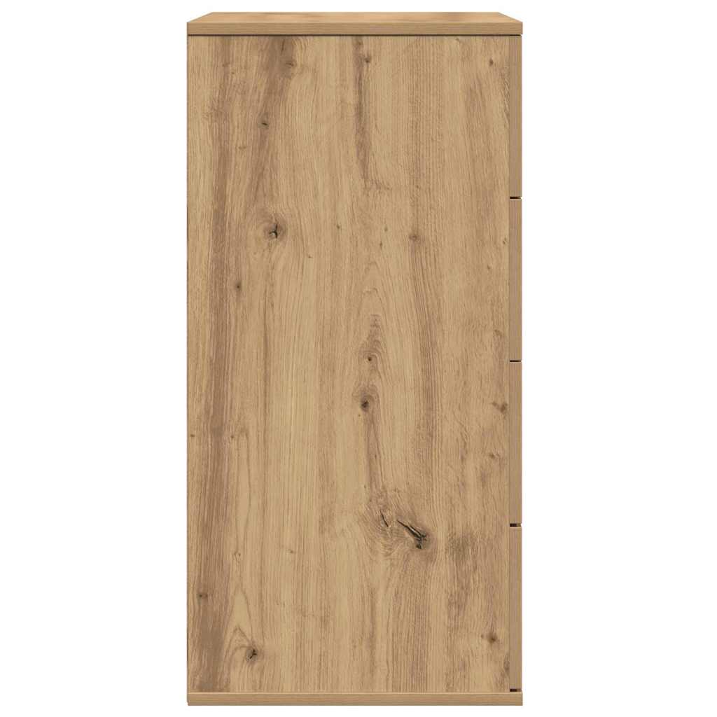 HKH Aparador Moderno de Madera Procesada con 4 Cajones - Roble Artesanal