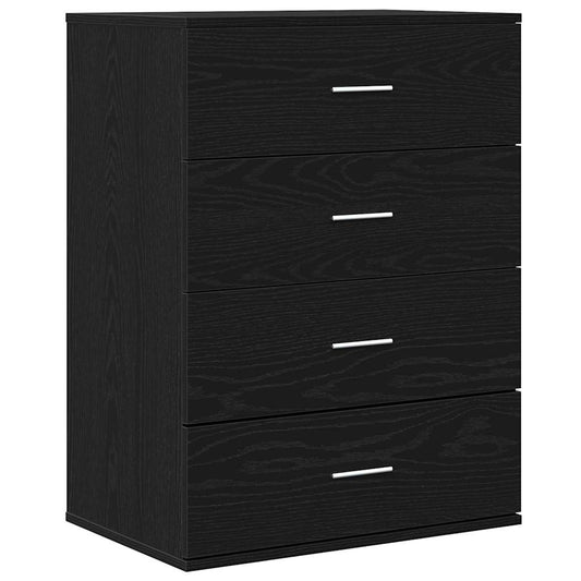 HKH Aparador moderno de aglomerado con 4 cajones - Roble negro