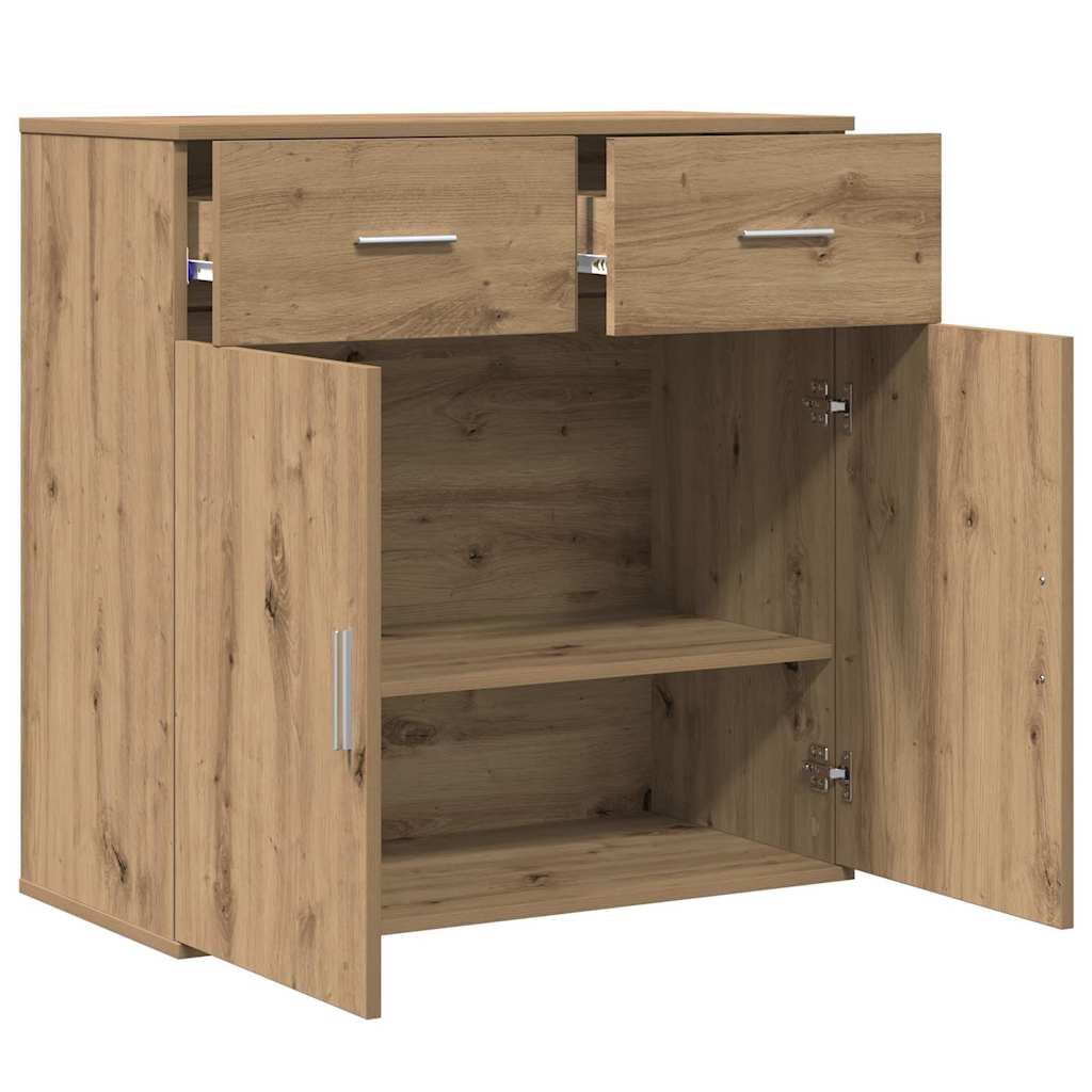 HKH Aparador Moderno de Madera Procesada con 2 Puertas y 2 Cajones - Roble Artesanal
