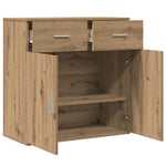 HKH Aparador Moderno de Madera Procesada con 2 Puertas y 2 Cajones - Roble Artesanal