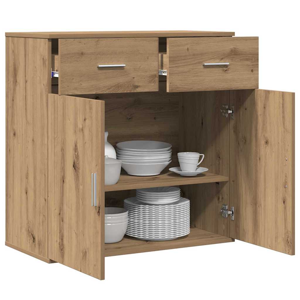 HKH Aparador Moderno de Madera Procesada con 2 Puertas y 2 Cajones - Roble Artesanal