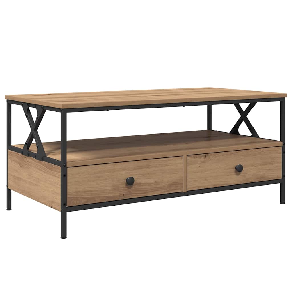 Mesa de centro HKH con cajón Roble Artesanal