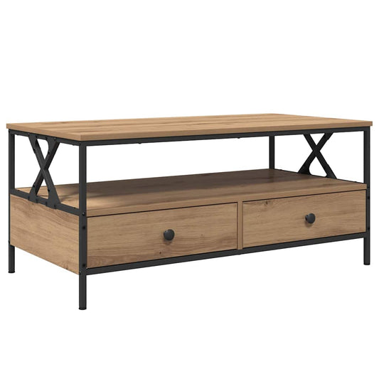 Mesa de centro HKH con cajón Roble Artesanal