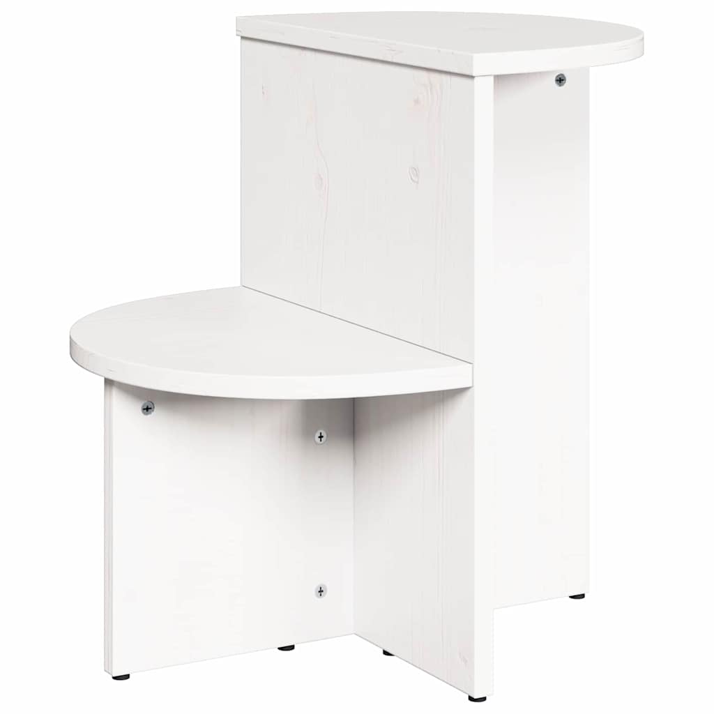 HKH Mesa Auxiliar de Madera de Pino Maciza - Blanco