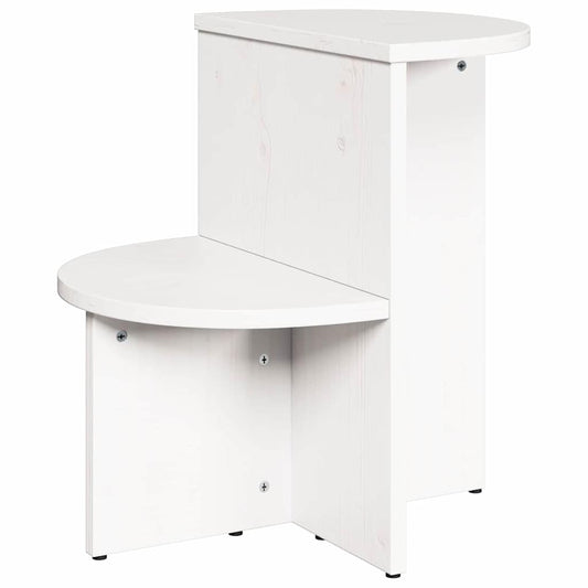 HKH Mesa Auxiliar de Madera de Pino Maciza - Blanco