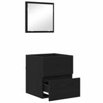 HKH Mueble de Baño con Cajón de Roble - Negro
