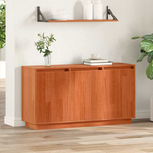 HKH Aparador moderno de madera maciza de pino con 3 puertas - Roble Marrón