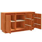 HKH Aparador moderno de madera maciza de pino con 3 puertas - Roble Marrón
