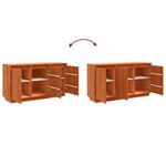 HKH Aparador moderno de madera maciza de pino con 3 puertas - Roble Marrón