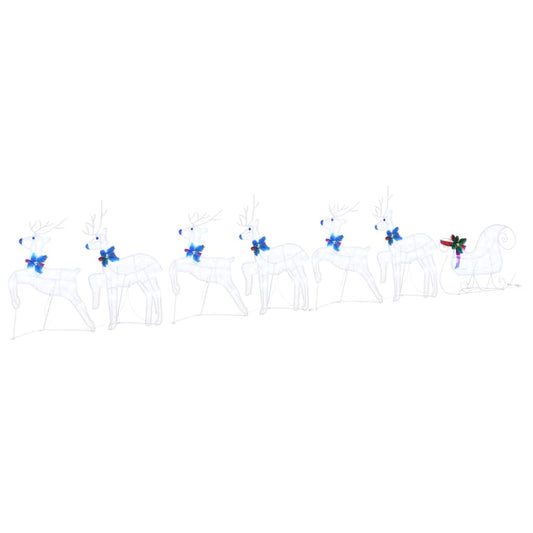 HKH Conjunto de 7 Renas de LED em Tecido - Branco