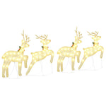 HKH Conjunto de 4 Renas de LED em Tecido - Ouro
