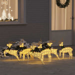HKH Conjunto de 6 Renas de LED em Tecido - Ouro