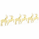 HKH Conjunto de 6 Renas de LED em Tecido - Ouro