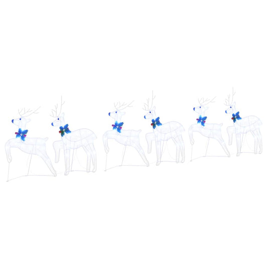 HKH Conjunto de 6 Renas de LED em Tecido - Branco