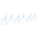 HKH Conjunto de 6 Renas de LED em Tecido - Branco