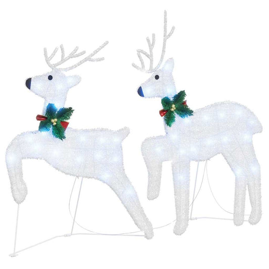 HKH Conjunto de 2 Renas de LED em Tecido - Branco Frio