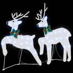 HKH Conjunto de 2 Renas de LED em Tecido - Branco Frio