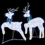 HKH Conjunto de 2 Renas de LED em Tecido - Branco Frio