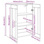 HKH Aparador Moderno de Madera Procesada con 2 Puertas - Roble Artesanal