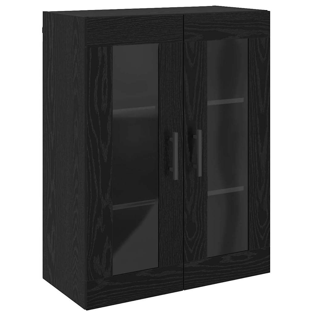 Mueble de pared moderno HKH de madera procesada con puerta de cristal - Roble negro