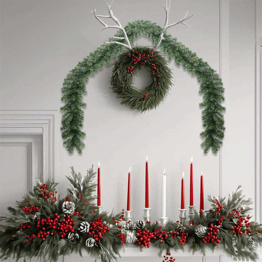 HKH Conjunto de 2 Guirlandas de Natal em PVC - Verde