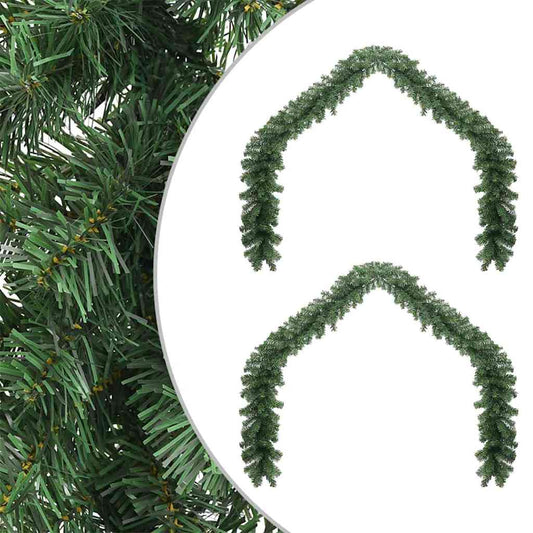 HKH Conjunto de 2 Guirlandas de Natal em PVC - Verde