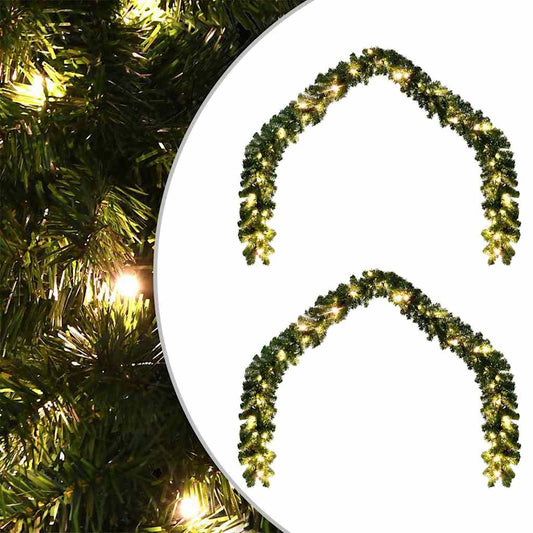 HKH conjunto de 2 Guirlandas de Natal com 600 LED em PVC - Verde