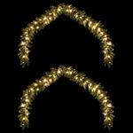 HKH conjunto de 2 Guirlandas de Natal com 600 LED em PVC - Verde