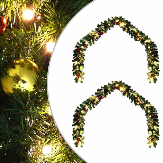 HKH conjunto de 2 Guirlandas de Natal com 600 LED em PVC - Verde