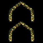 HKH conjunto de 2 Guirlandas de Natal com 600 LED em PVC - Verde