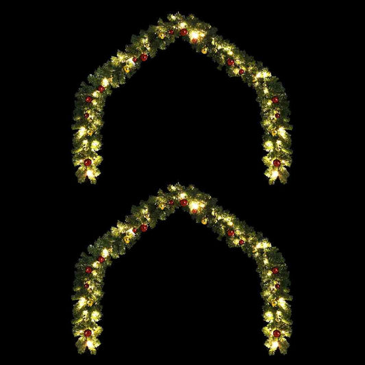 HKH conjunto de 2 Guirlandas de Natal com 600 LED em PVC - Verde