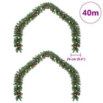 HKH conjunto de 2 Guirlandas de Natal com 600 LED em PVC - Verde