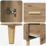 HKH Aparador Moderno en Madera Procesada con 1 Puerta y 3 Cajones - Roble Artesanal